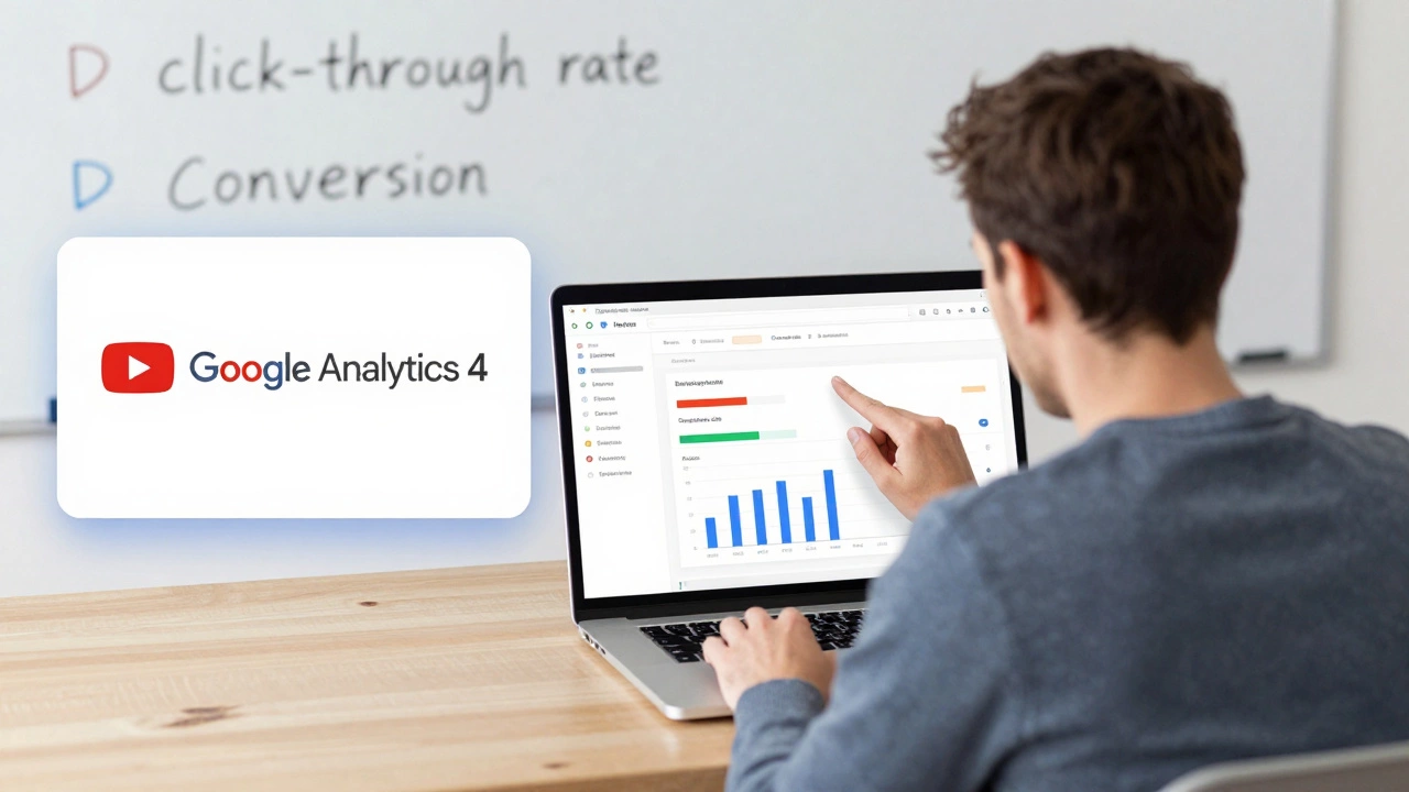 Split screen: watching YouTube tutorial while actively using Google Analytics dashboard.