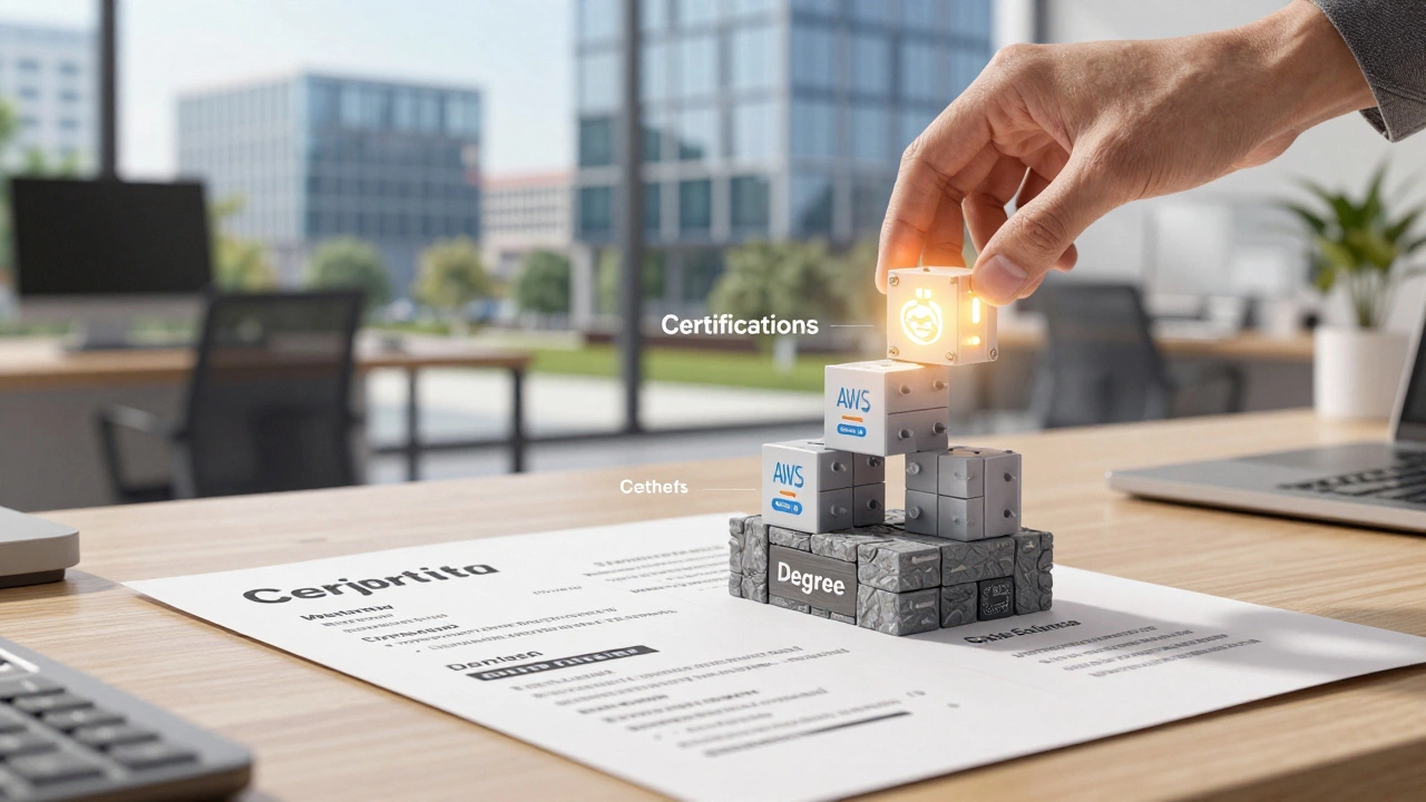 Hybrid career model combining degree foundation with tech certifications