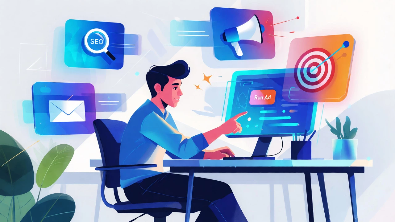 Focused marketer selecting a specific digital channel to specialize in